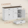 HOMCOM Buffet Cabinet with Charging Station, 55" Farmhouse Sideboard, White