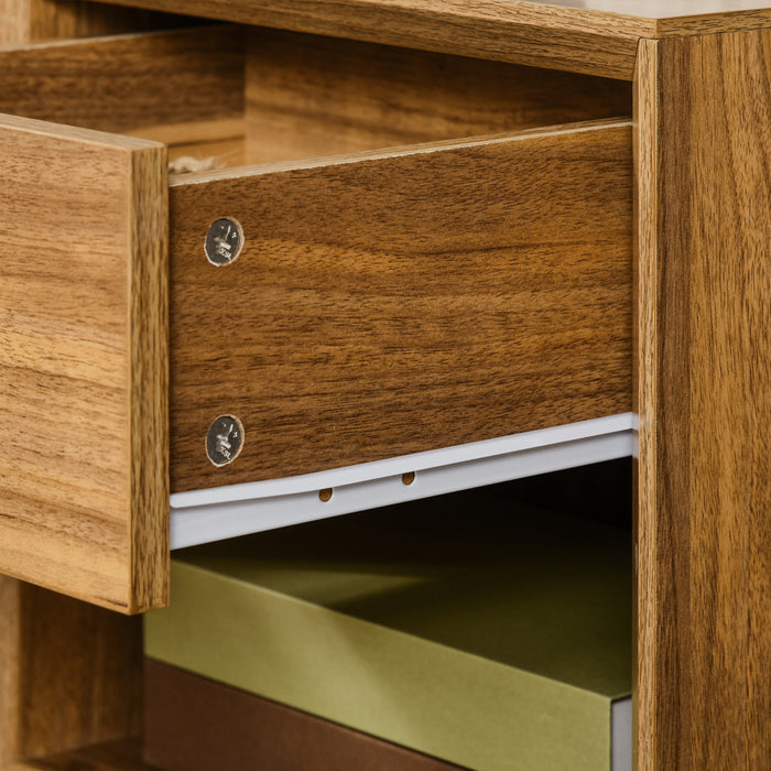 HOMCOM Table de chevet moderne avec tiroir et etagere