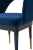 Carrington and Rockaway Modern Industry Chic 7-Piece Dining Set in Midnight Blue and Natural | Ensemble de salle a manger moderne industriel chic Carrington et Rockaway 7 pieces, bleu minuit et naturel