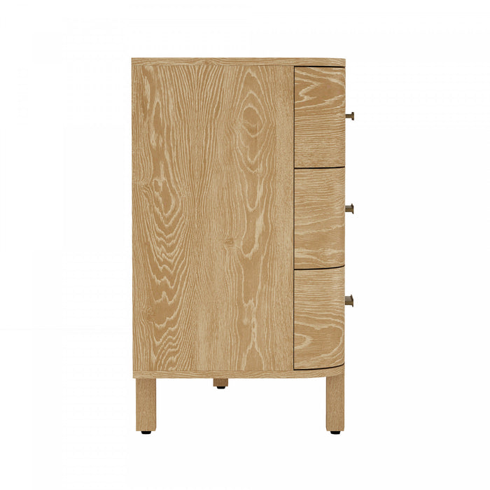Commode contemporaine Solara 68\" en bois massif chene naturel (6 tiroirs)