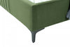 Promenade Mid-Century Modern Upholstered Velvet Full Bed in Moss Green | Lit complet Promenade style milieu du siecle moderne en velours capitonne vert mousse