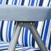 Outsunny Set Of 2 Garden Sun Lounger, Outdoor Recliner, Grey And Blue