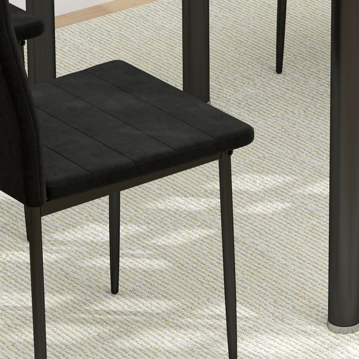 HOMCOM Lot de 4 chaises de salle a manger, chaises d'appoint, noir