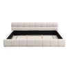 Eleanor Elegant Chenille Upholstered Bed with Checkerboard Design,King Size,Beige King Bed  | Eleanor Lit elegant avec revetement en chenille et design a damier, Taille King, Beige