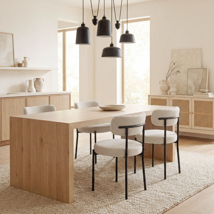HOMCOM Lot de 4 Chaises de Cuisine avec Pieds en Acier, Beige