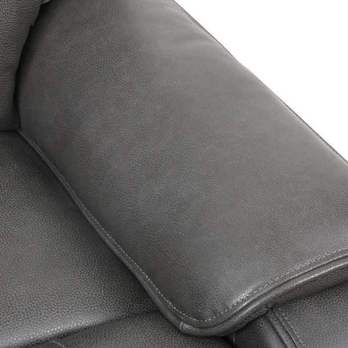 Sofa inclinable electrique Marlow de 84 po en cuir assorti avec USB/USB-C - Charbon