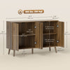 HOMCOM Sideboard, Fluted Buffet Cabinet with Adjustable Shelves, Dark Brown