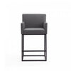 Ambassador Mid-Century Modern Metal Upholstered Counter Stool in Gray - Set of 3 Bar Stool | Tabouret de comptoir rembourre en metal gris style mid-century modern Ambassador - Lot de 3