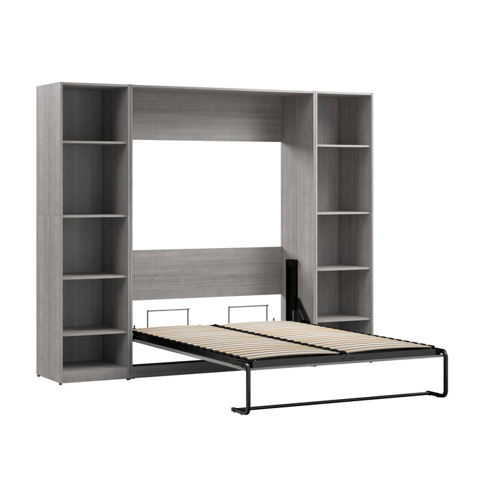 Lit double escamotable Claremont de Bestar à 10 tablettes - gris platine