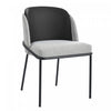 Olivia Set of 2 Modern Dining Chair with Slanted Legs and Adjustable Feet,Black&Gray | Olivia Ensemble de 2 chaises de salle a manger modernes avec pieds inclines et pieds reglables, noir et gris