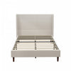 Harper Upholstered Queen Bed Frame with High Headboard, Chenille Fabric - Beige | Cadre de lit Queen Harper rembourre avec tete de lit haute, en tissu chenille, beige
