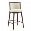 Evalyn Modern Wood Upholstered Barstool in Cream - Set of 2 | Tabouret de bar moderne en bois et tissu creme Evalyn - Lot de 2