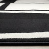 Florence Black White Dynamic Geometric Design, 6'7" x 9'6" Indoor Area Rug | Motif geometrique dynamique noir et blanc Florence, 6'7" x 9'6"