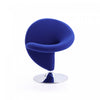 Curl Modern Wool Blend Swivel Lounge Chair in Blue - Set of 2 | Fauteuil pivotant moderne en laine melangee Curl bleu - Lot de 2