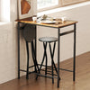 HOMCOM 24" Bar Stools Set of 2, Folding Bar Chairs with Footrest, Black