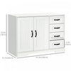 HOMCOM Modern Sideboard Storage Cabinet, Freestanding Accent Cupboard White
