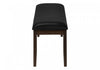 Bench Rectangular Dining Room Hallway Entryway Brown Solid Wood Black Leather-Look Transitional|Banc rectangulaire de style transitionnel avec bois massif brun et apparence cuir noir pour la salle à manger, le couloir et l’entrée