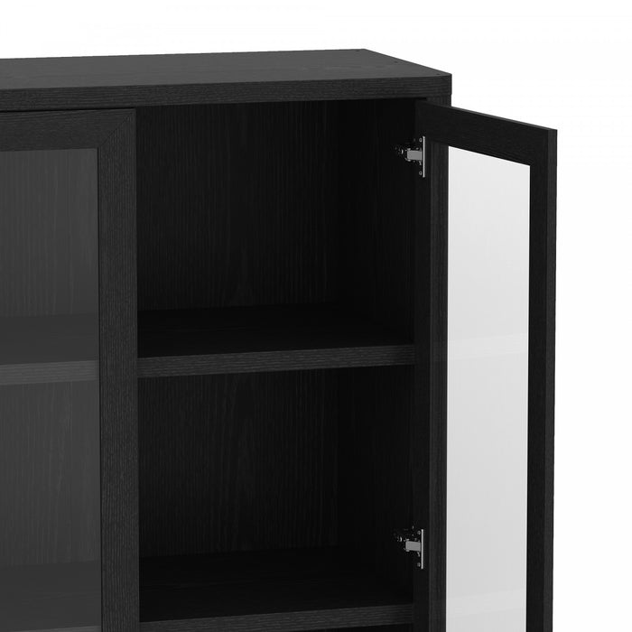 Armoire bibliotheque moderne Rivington 38\" en noir - Lot de 2