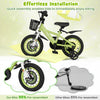 Costway 12" Kid's Bike For 3-4 With Height-adjustable Handlebar & Saddle Handbrake Green