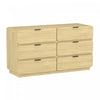 Chrystie Contemporary Modern 60" Dresser in Natural (6-Drawer) | Commode moderne contemporaine Chrystie 60" en bois naturel (6 tiroirs)