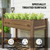 Outsunny 45"x22"x33" Elevated Planter Box with Storage Shelf, Carbonized