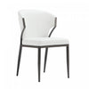 Kirsten Modern Vegan Leather Metal Dining Chair in White - Set of 4 | Chaise de salle a manger moderne en cuir vegetalien et metal Kirsten, blanche - Lot de 4