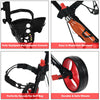 Costway Foldable 3 Wheel Push Pull Golf Club Cart Trolley W/seat Scoreboard Bag Red