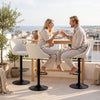 HOMCOM Bar Stools Set of 3 with Adjustable Linen-Look Bar Chairs, Off-White