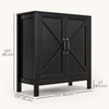 HOMCOM Storage Cabinet, Buffet Sideboard with Adjustable Shelf, Black