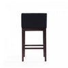 Kingsley Mid-Century Modern Wood Upholstered Barstool in Black - Set of 2 | Tabouret de bar Kingsley style milieu du siecle en bois et tissu noir - Lot de 2