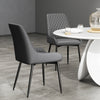 HOMCOM Dining Chairs Set of 2, PU Leather Kitchen Chairs with Steel Legs