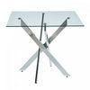 Olivia Square Glass Dining Table with Multi-Use Function,Chrome | Table a manger carree en verre Olivia avec fonction polyvalente, finition chrome