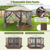 Costway 11.5 X 11.5 Ft Pop-up Gazebo Tent With Mesh Netting Walls 2 Removable Privacy Wind Cloths