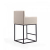Ambassador Mid-Century Modern Metal Upholstered Counter Stool in Cream - Set of 2 Bar Stool | Tabouret de comptoir rembourre en metal style mid-century modern Ambassador, creme - Lot de 2