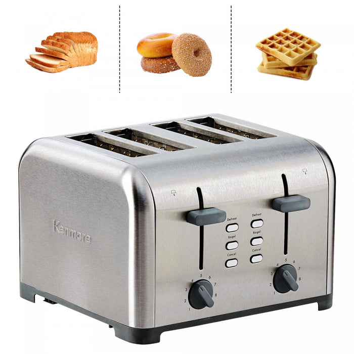 Kenmore grille-pain 4 tranches a fentes longues avec ecran tactile couleur et fentes extra larges