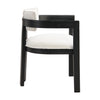 Evelyn Rubberwood Dining Chair with Armrests and Upholstery Seating Set of 2,Black | Evelyn Ensemble de 2 chaises de salle a manger en bois de caoutchouc avec accoudoirs et assise rembourree, noir