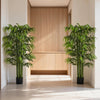 HOMCOM 5.3ft Artificial Tree Bamboo for Indoor Home Decor, Set of 2, Green