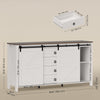 HOMCOM Farmhouse Sideboard Buffet Cabinet with Doors Cream White