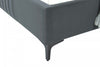 Promenade Mid-Century Modern Upholstered Velvet Twin Bed in Gray | Lit jumeau Promenade moderne du milieu du siecle en velours gris capitonne