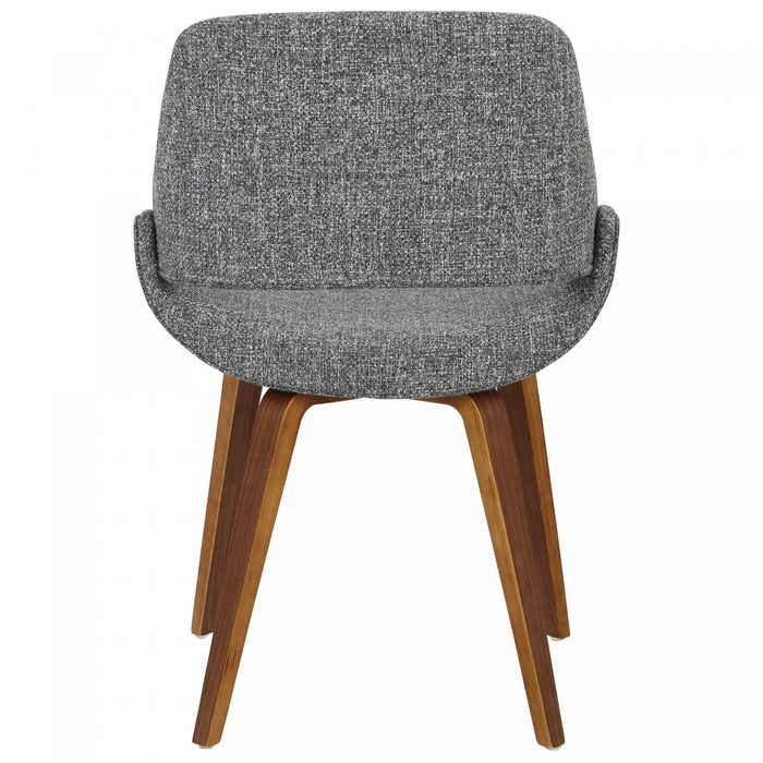 Chaise d’appoint de salle à manger moderne du milieu du 20e siècle Fabrico en tissu gris - ensemble de 2