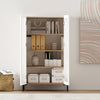 Abbey Modern 2-Piece Buffet and Bookcase in Maple and Off White | Buffet et bibliotheque modernes Abbey 2 pieces en erable et blanc casse