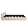 Eleanor Elegant Chenille Upholstered Bed with Checkerboard Design,King Size,Beige King Bed  | Eleanor Lit elegant avec revetement en chenille et design a damier, Taille King, Beige