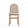 Paragon Industry Chic Cane Back Wood Upholstered Dining Chair in Oatmeal - Set of 4 | Chaise de salle a manger Paragon Industry Chic avec dossier en cannage et assise rembourree en bois, coloris flocon d’avoine – Lot de 4
