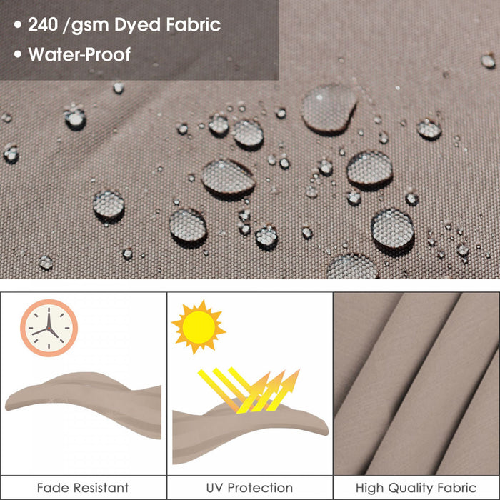 Costway Parasol deporte carre de 10 pieds pour patio, inclinaison a 360 degres, aluminium, beige