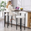 HOMCOM Bar Stools Set of 2, Sherpa Fleece Upholstered Barstools with Back