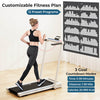 Goplus 2.25hp 3-in-1 Folding Treadmill W/table Speaker Remote Home Office White