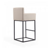 Ambassador Mid-Century Modern Metal Upholstered Barstool in Cream - Set of 3 Bar Stool | Tabouret de bar rembourre en metal style mid-century modern Ambassador, creme - Lot de 3