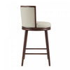 Evalyn Modern Wood Upholstered Barstool in Stone - Set of 2 | Tabouret de bar moderne en bois et tissu Evalyn, coloris pierre - Lot de 2