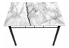 Dining Table 5-Piece Set Small Rectangular Kitchen White Marble-Look Laminate Black Metal Contemporary Modern|Ensemble de salle à manger 5 pièces de style moderne contemporain pour la cuisine avec petite table