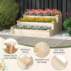 Costway 3-tier Wooden Raised Garden Bed With Open-ended Base Growing Planter For Backyard
